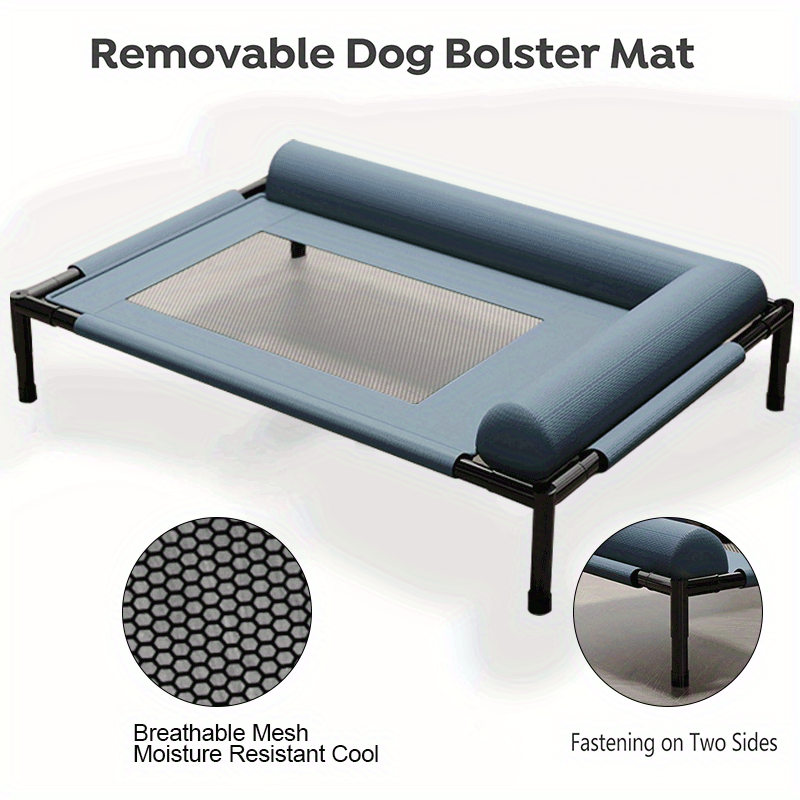 NNETM Cooling Raised Dog Bed with Pillow Support