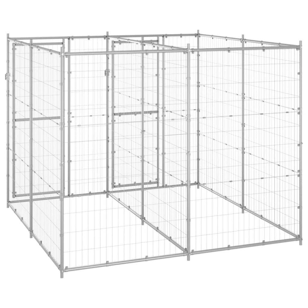 NNEVL Outdoor Dog Kennel Galvanised Steel 4.84 m²