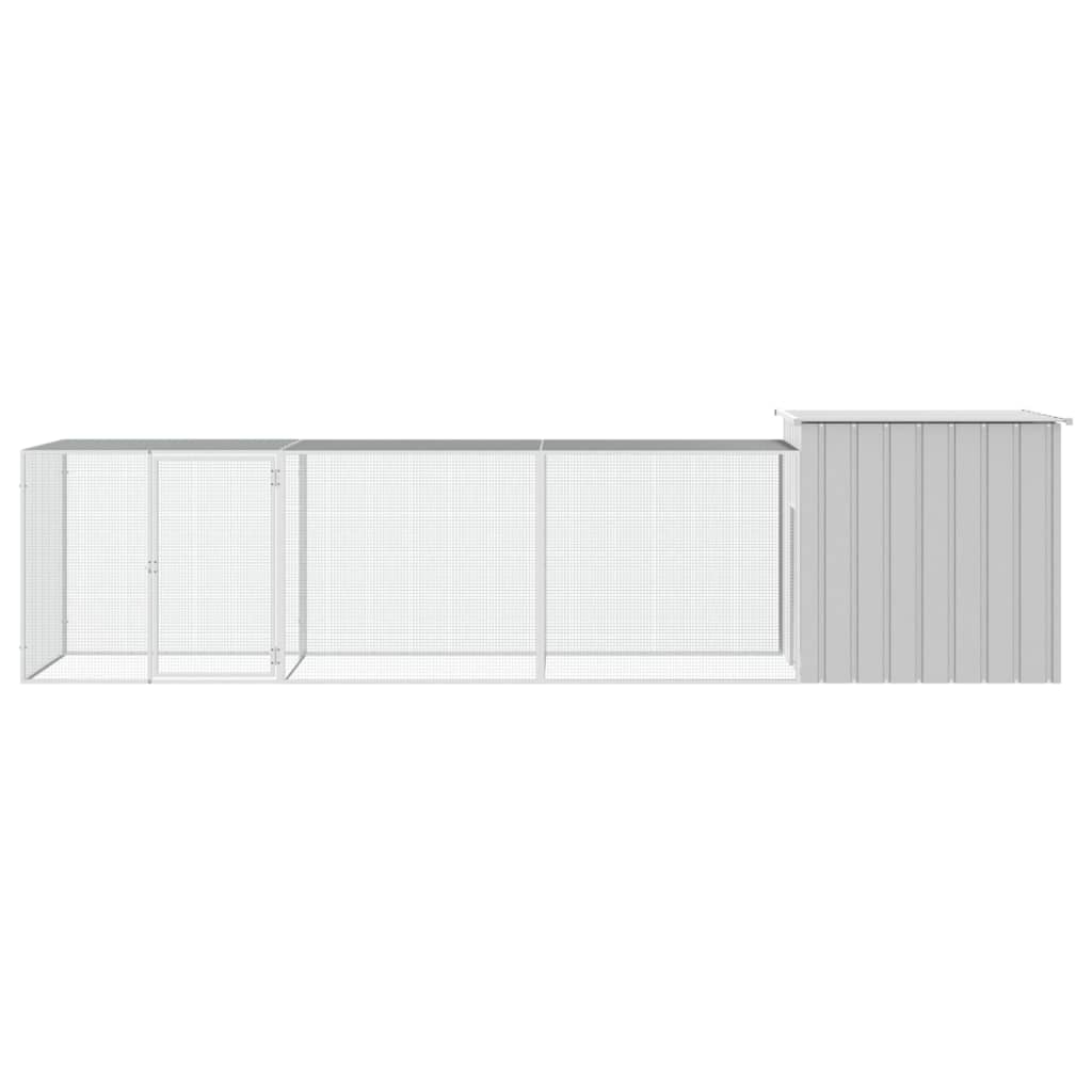 NNEVL Chicken Cage Grey 400x91x100 cm Galvanised Steel