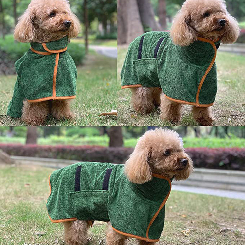 NNEDSZ S Grey Pet Dog Quick-Dry Bathrobe - Absorbent Towel Robe for Medium and Large Dogs