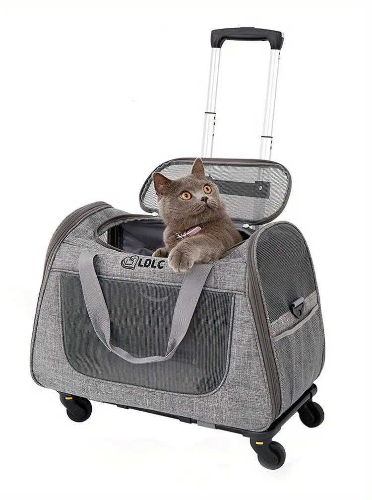 NNETM Pet Rolling Carrier with Detachable Wheels