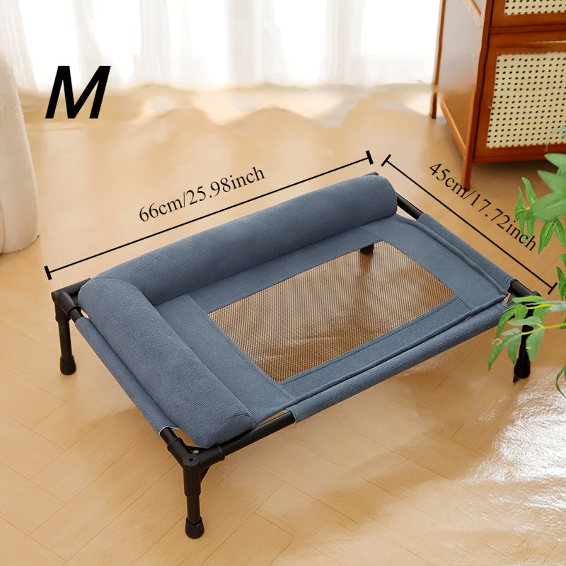 NNETM Cooling Raised Dog Bed with Pillow Support