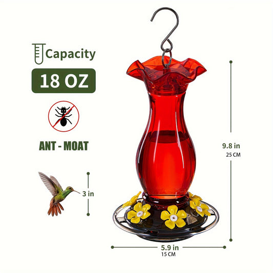 Ant-Moat Hummingbird Feeder with 6 Feeding Ports