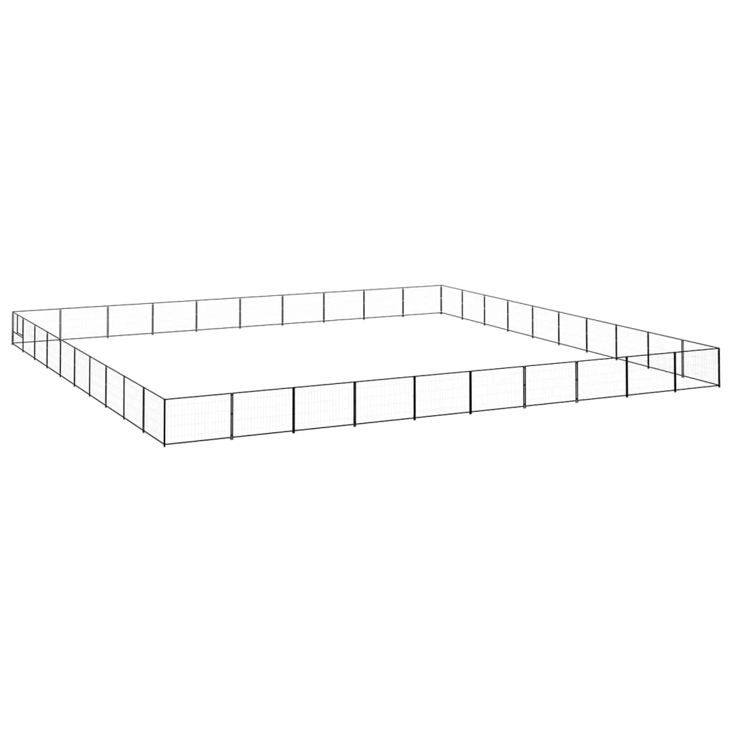 NNEVL Dog Kennel Black 100 m² Steel