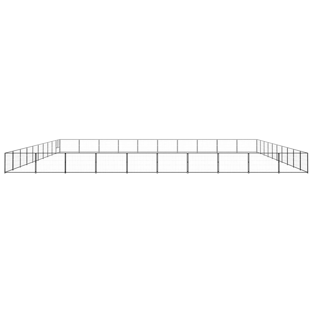 NNEVL Dog Kennel Black 100 m² Steel