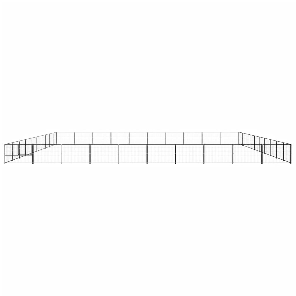 NNEVL Dog Kennel Black 100 m² Steel