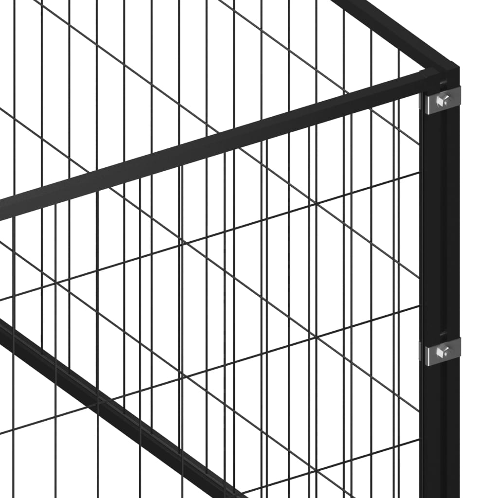 NNEVL Dog Kennel Black 100 m² Steel