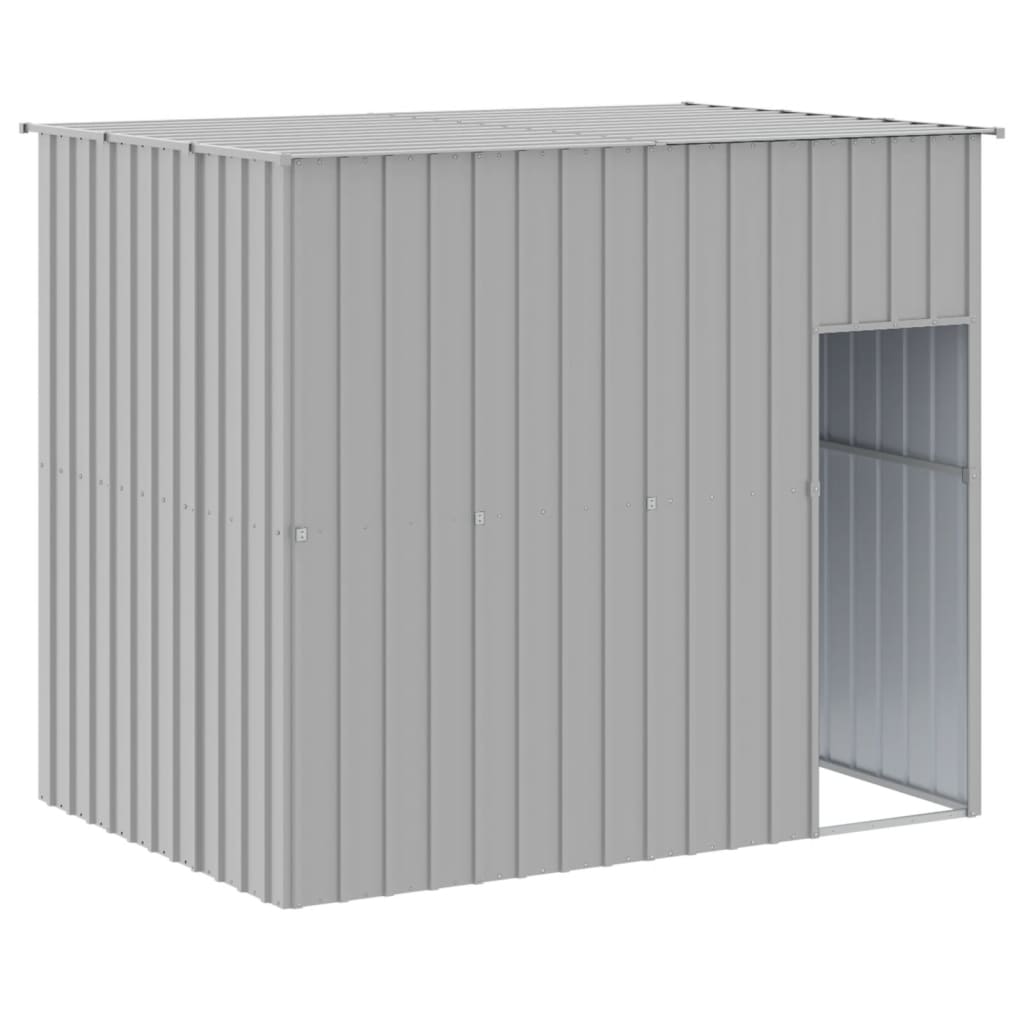 NNEVL Dog House with Roof Light Grey 214x153x181 cm Galvanised Steel