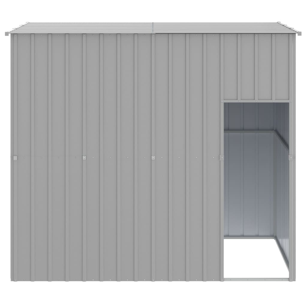 NNEVL Dog House with Roof Light Grey 214x153x181 cm Galvanised Steel