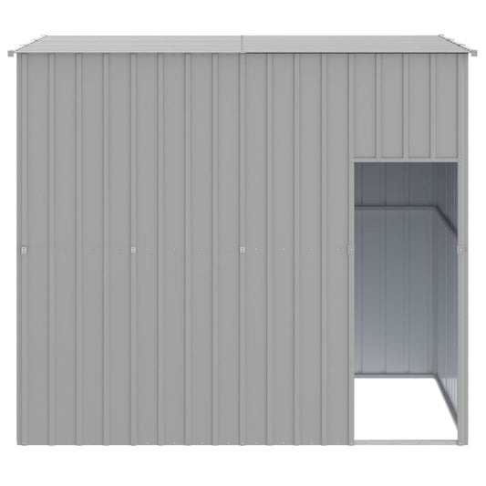 NNEVL Dog House with Roof Light Grey 214x153x181 cm Galvanised Steel