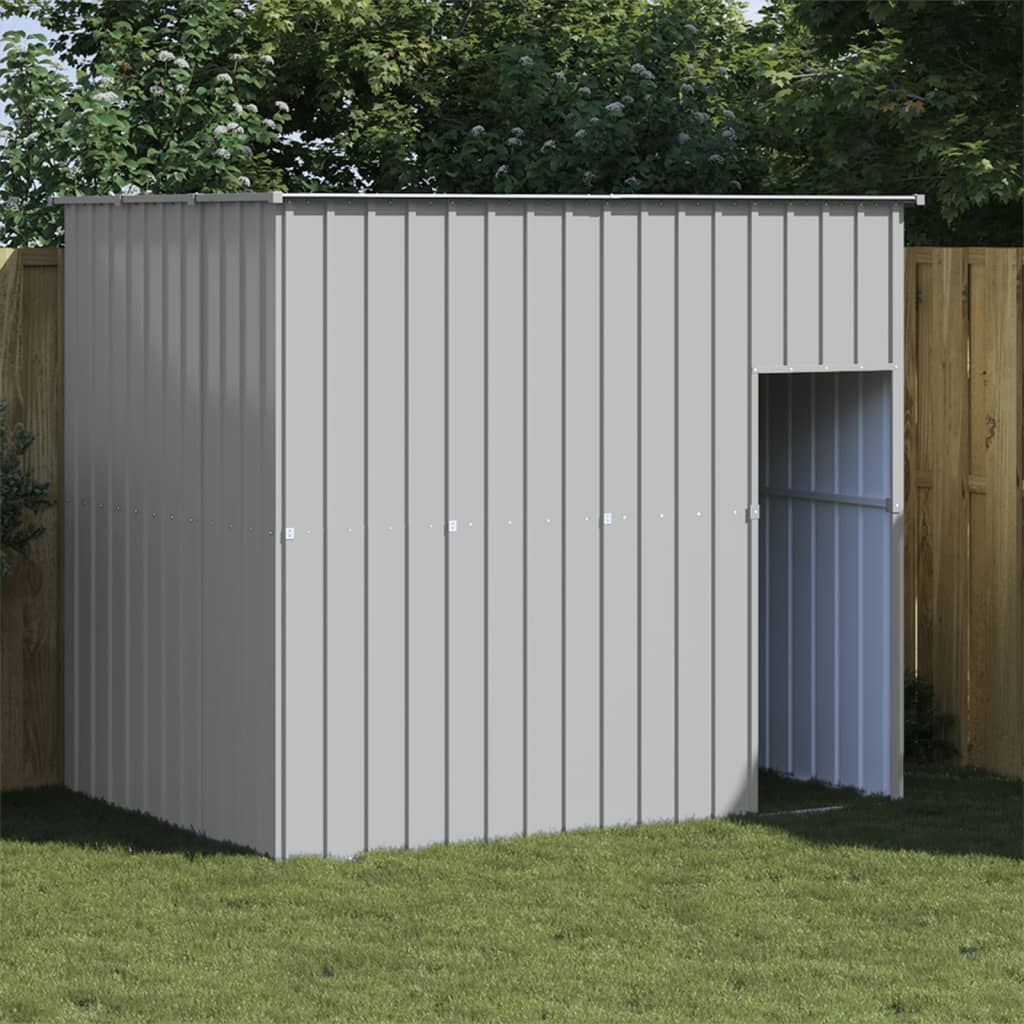 NNEVL Dog House with Roof Light Grey 214x153x181 cm Galvanised Steel